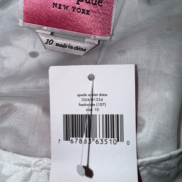 White NWT Kate Spade Eyelet Dress 10 - Picture 5 of 6